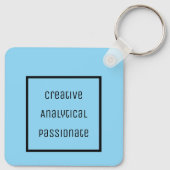 Creatieve, analytische, gepassioneerde acryl Sleut Sleutelhanger (Achterkant)