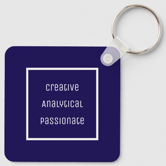 Creatieve, analytische, gepassioneerde acryl Sleut Sleutelhanger (Achterkant)