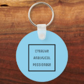 Creatieve, analytische, gepassioneerde acryl Sleut Sleutelhanger (Voorkant)