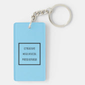 Creatieve, analytische, gepassioneerde acryl Sleut Sleutelhanger (achterkant)