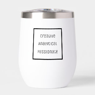 Creatieve, analytische, gepassioneerde waterfles
