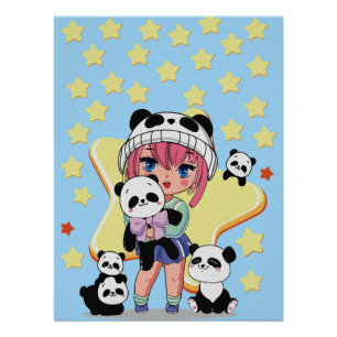 Creatieve Anime Muurkunst Meisjes 19 Perfect Poster