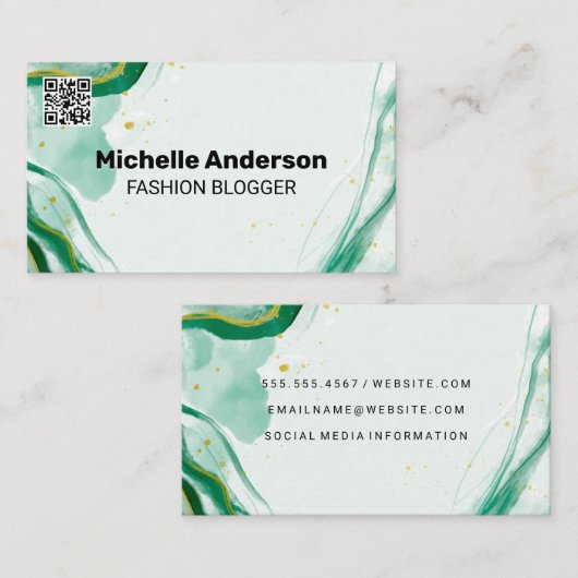 Creatieve aquarel kunst | QR-code visitekaartje (Voorkant / Achterkant)