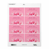 Creatieve Aquarel Roze Roos Bloemachtige Verzendin Etiket (Full Sheet)
