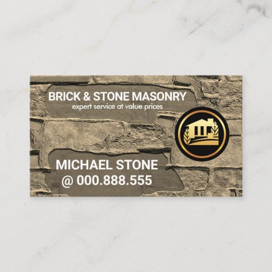 Creatieve artistieke bakstenen muur gebouw visitekaartje (Voorkant)