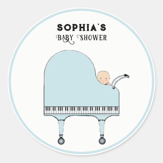 Creatieve baby shower ronde sticker (Voorkant)