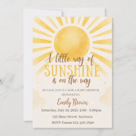 Creatieve baby shower uitnodiging voor een 'Sunshi
