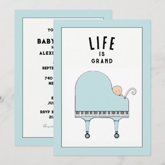 Creatieve babyshower uitnodigingen (Voorkant / Achterkant)