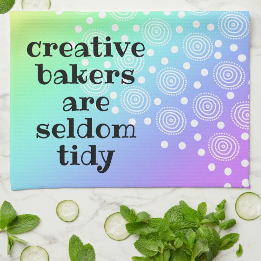 Creatieve bakkers zijn zelden Tidy-regenboog Theedoek (Gevouwen)