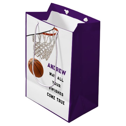 Creatieve Basketbal Medium Gift Bag Medium Cadeauzakje (Voorkant Gekanteld)