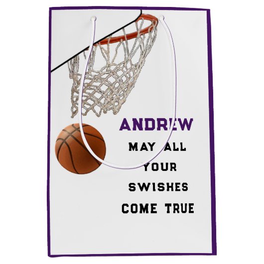 Creatieve Basketbal Medium Gift Bag Medium Cadeauzakje (Voorkant)