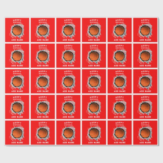 Creatieve Basketbal Verjaardag Cadeaupapier (Vlak)