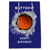 Creatieve Basketbal Verjaardag Medium Gift Bag Cadeauzakje (Achterkant)