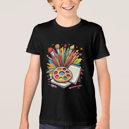 Creatieve bemanningsklas kunstklas Tri-Blend shirt (Voorkant)