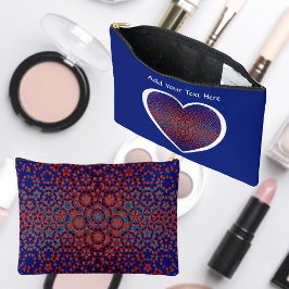 Creatieve blauwe en rode patroon cosmeticazak etui