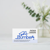 Creatieve Blauwe Loodgieter Home Piping Visitekaartje (Staand voorkant)