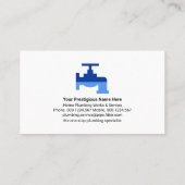 Creatieve Blauwe Loodgieter Home Piping Visitekaartje (Achterkant)