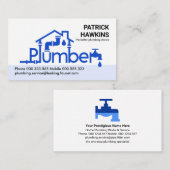 Creatieve Blauwe Loodgieter Home Piping Visitekaartje (Voorkant / Achterkant)