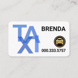 Creatieve Blauwe TAXI Reclamekaart Rijden Visitekaartje