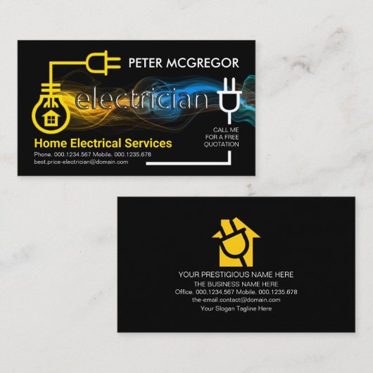 creatieve bliksem met elektrische circuits visitekaartje (Voorkant / Achterkant)