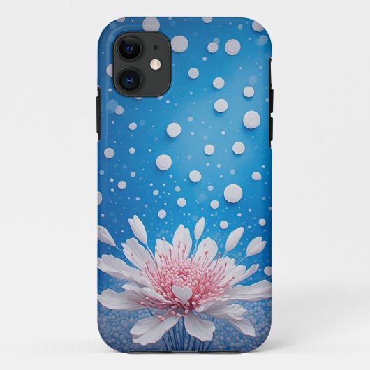 Creatieve bloemcompositie met polkadot achtergrond Case-Mate iPhone case (Achterkant)