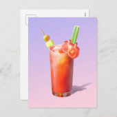 Creatieve Bloody Mary Cocktail Feestdagenkaart (Voorkant / Achterkant)
