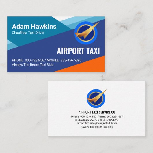 Creatieve Blue Sky Runways Visitekaartje (Voorkant / Achterkant)