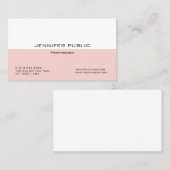 Creatieve Blush Roze Wit Moderne Elegante Sjabloon Visitekaartje (Voorkant / Achterkant)