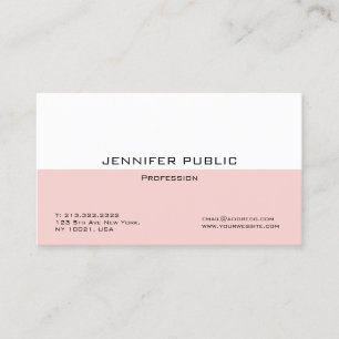 Creatieve Blush Roze Wit Moderne Elegante Sjabloon Visitekaartje