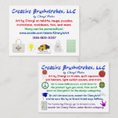 Creatieve borstels LLC visitekaartjes 2023 (Voorkant / Achterkant)