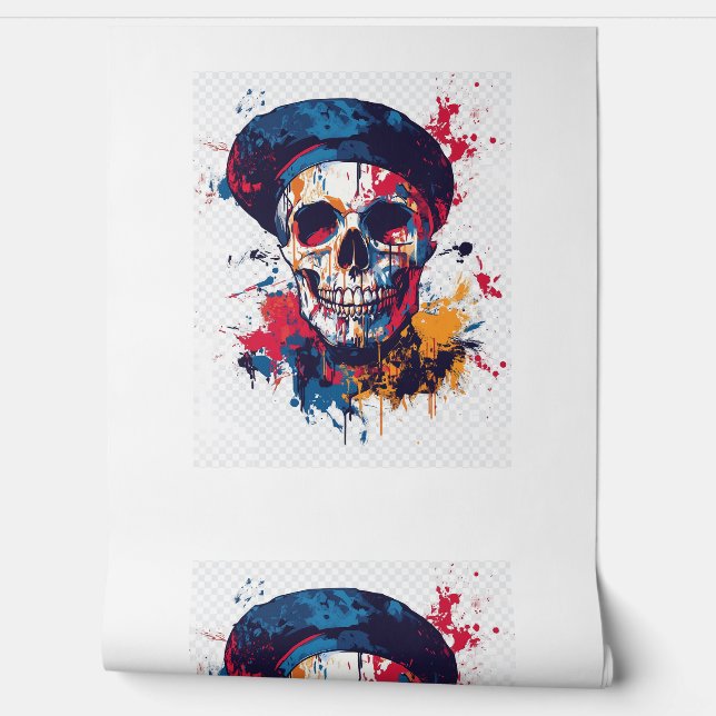 Creatieve Botten – Funny Artist Skull Behang (Afrollen)