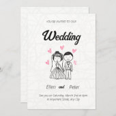 Creatieve bruiloft uitnodiging (Voorkant / Achterkant)