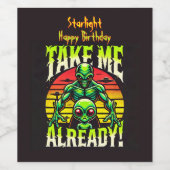 Creatieve buitenaardse kunst die verlangen naar co wijn etiket (Enkel label)