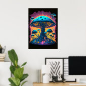 Creatieve buitenaardse psychedelische paddenstoele poster (Thuiskantoor)