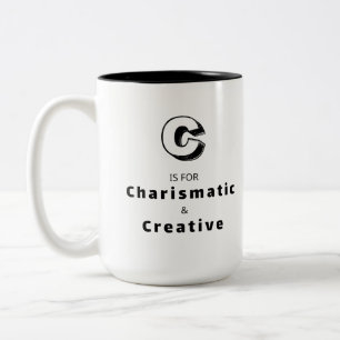 Creatieve C - Gepersonaliseerde luxe lof-mok Tweekleurige Koffiemok