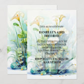 Creatieve Calla Lily Flower Art verjaardagsfeestje Kaart (Voorkant / Achterkant)