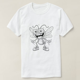Creatieve cartoonbij stijl artwork t-shirt