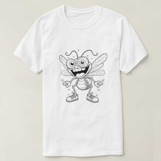 Creatieve cartoonbij stijl artwork t-shirt (Design voorkant)
