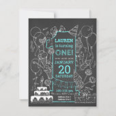 Creatieve Chalkboard Doodle Art Verjaardag Uitnodi Kaart (Voorkant)