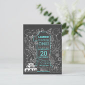 Creatieve Chalkboard Doodle Art Verjaardag Uitnodi Kaart (Staand voorkant)