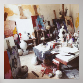 Creatieve Chaos: de dynamische werkruimte van de k Poster