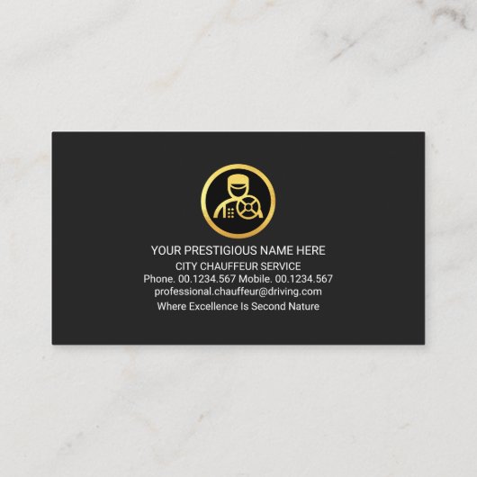 Creatieve Chauffeur Speech Box Rijden Visitekaartje (Achterkant)