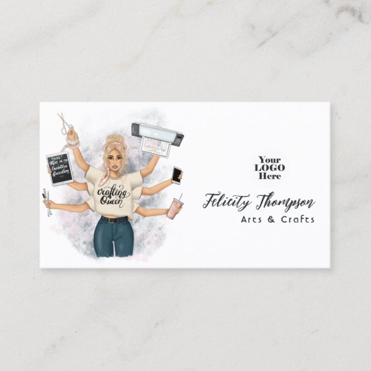 Creatieve Crafting Queen Stijlvol Branding Ontwerp Visitekaartje (Voorkant)