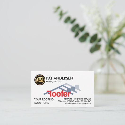 Creatieve dakbedekking dakbedekking bouwer visitekaartje (Staand voorkant)