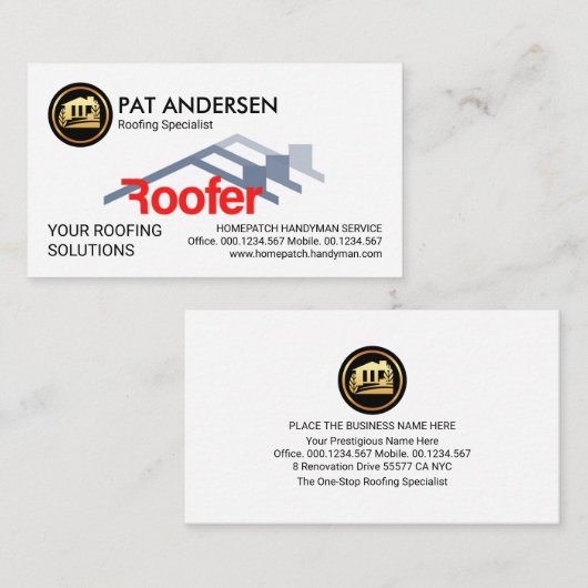 Creatieve dakbedekking dakbedekking bouwer visitekaartje (Voorkant / Achterkant)