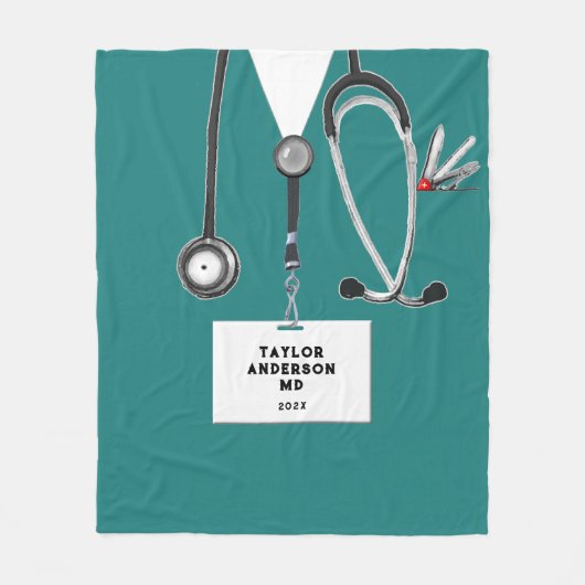 Creatieve Dokter Fleece Dekbed Deken (Voorkant)
