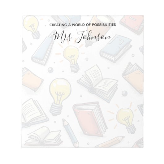 Creatieve Doodle Patroon Leraar Waardering Notitieblok (Voorkant)