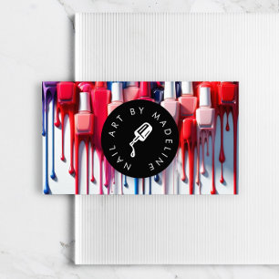 Creatieve Dripping Polish Logo Nail Artist Salon Visitekaartje