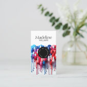 Creatieve Dripping Poolse Nail Artist Salon Visitekaartje (Staand voorkant)