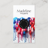 Creatieve Dripping Poolse Nail Artist Salon Visitekaartje (Voorkant)